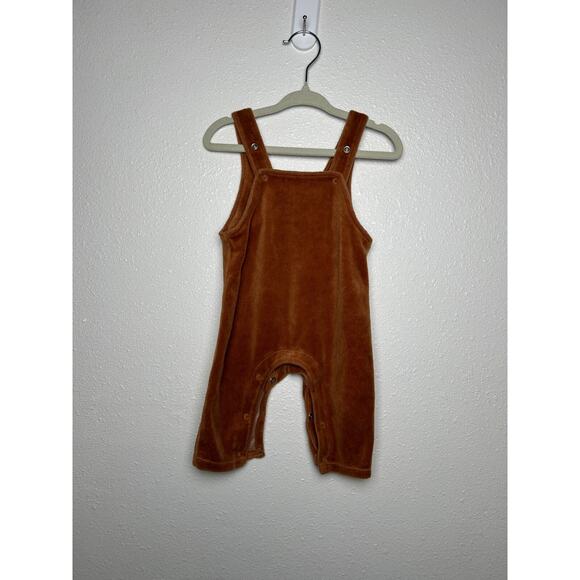 Tullabee Tan Brown Velvet Baby Overalls Coveralls 3-6 Months - Picture 1 of 4